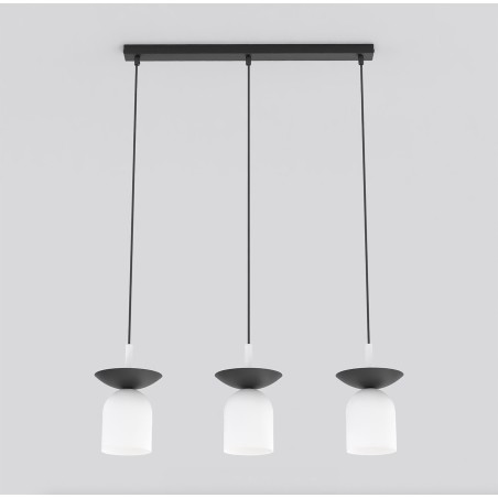 Lorenza pendant lamp white+black (3 lights)