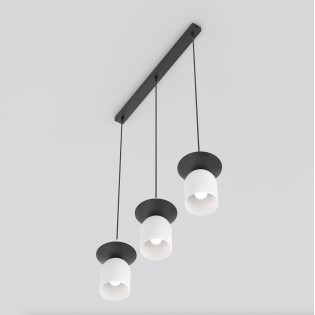 Lorenza pendant lamp white+black (3 lights)