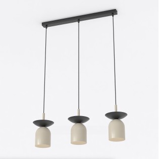 Lorenza pendant lamp moka+black (3 lights)