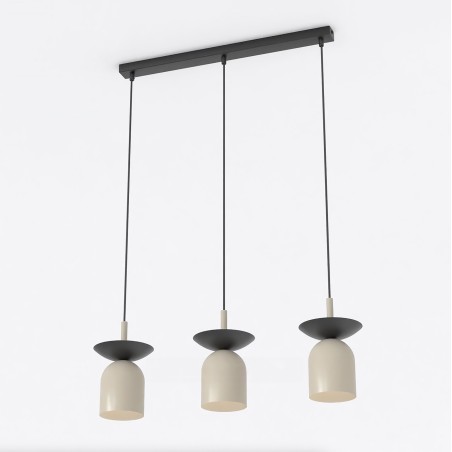 Lorenza pendant lamp moka+black (3 lights)