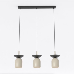 Lorenza pendant lamp moka+black (3 lights)