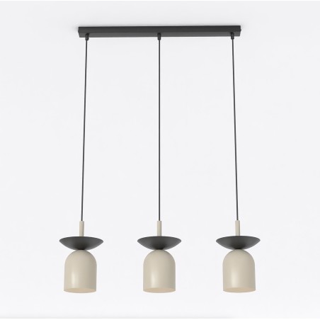 Lorenza pendant lamp moka+black (3 lights)