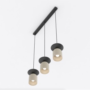 Lorenza pendant lamp moka+black (3 lights)
