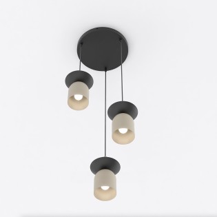 Lorenza II pendant lamp moka+black (3 lights)