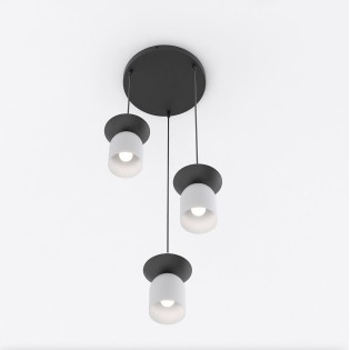 Lorenza II gray+black hanging lamp (3 lights)