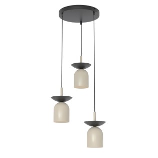 Lorenza II pendant lamp moka+black (3 lights)