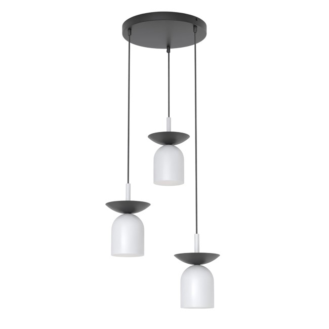 Lorenza II gray+black hanging lamp (3 lights)