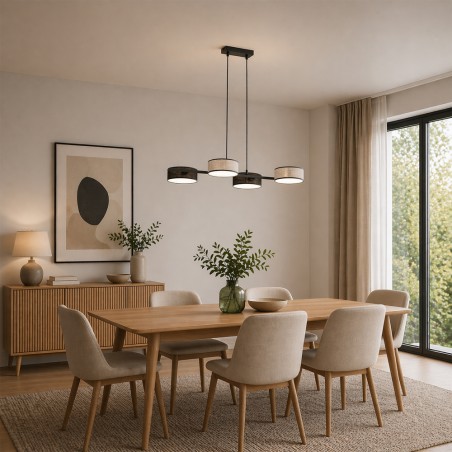 Troma black and gray hanging lamp (4 lights)