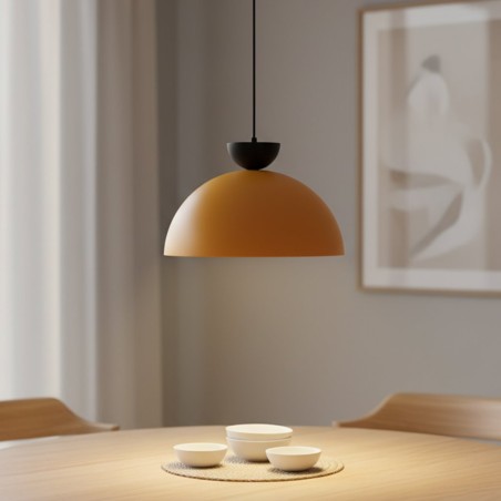 Varel L black + orange pendant lamp