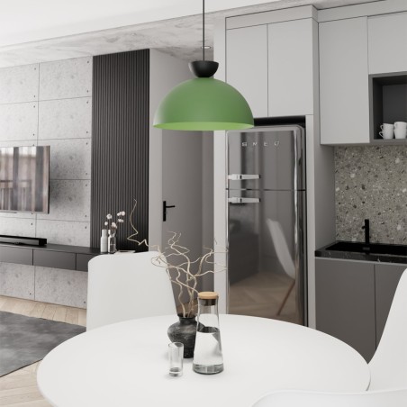 Varel L black+green pendant lamp