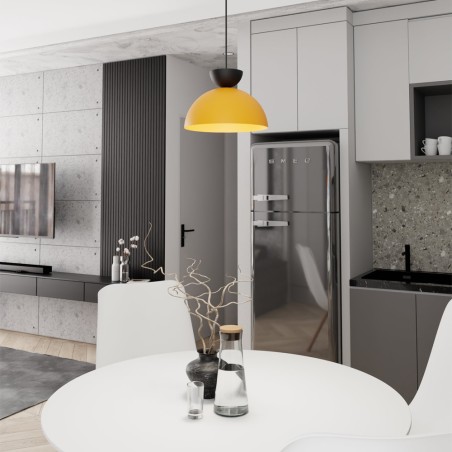 Varel S black + orange pendant lamp