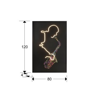 Picture with LED light Saxofón (120x80cm.)