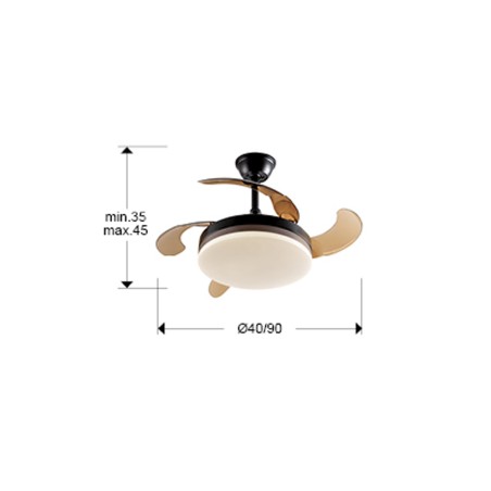 copy of Ventilador LED aspas retráctiles Vento Maxi CCT Dim (70W)