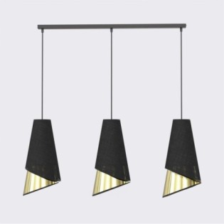 Lámpara colgante Vist Negro+Oro (3 luces)