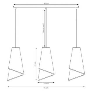 Lámpara colgante Vist Blanco+Oro (3 luces)