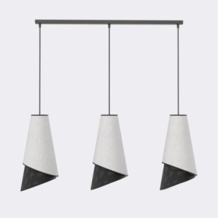 Lámpara colgante Vist Negro+Gris (3 luces)
