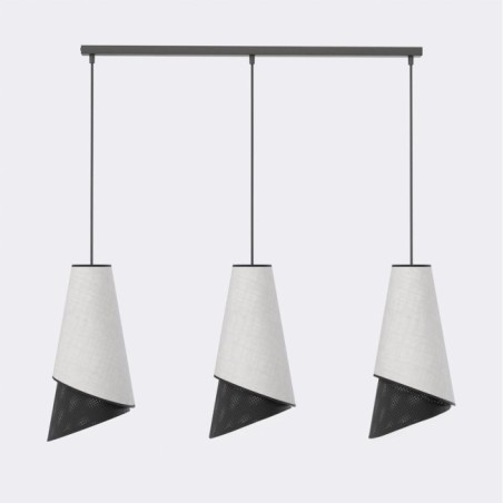 Lámpara colgante Vist Negro+Gris (3 luces)