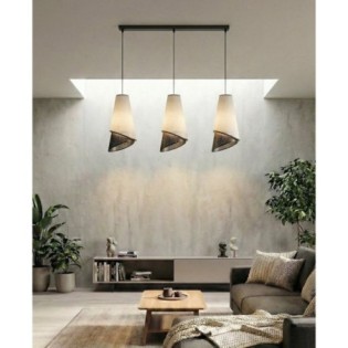 Lámpara colgante Vist Negro+Gris (3 luces)