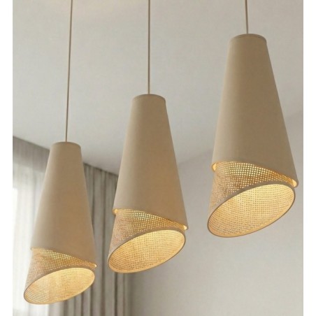 Lámpara colgante Vist Ratán (3 luces)