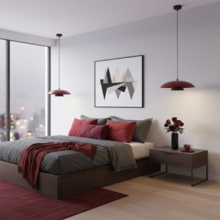 Tisa Burgundy+Black Pendant Lamp