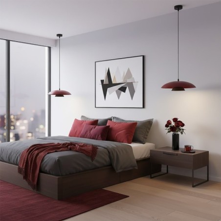 Tisa Burgundy+Black Pendant Lamp