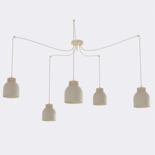 Lámpara colgante Prut Moca (5 luces)
