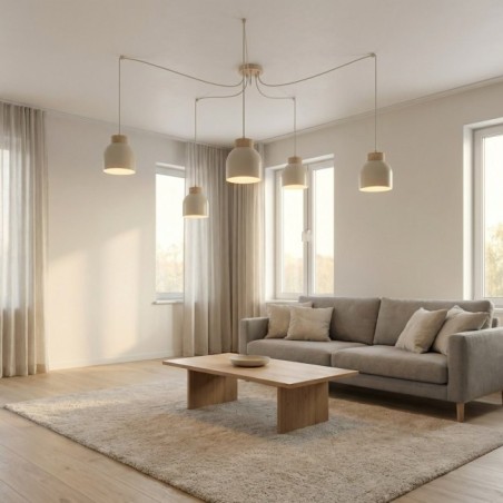 Lámpara colgante Prut Moca (5 luces)
