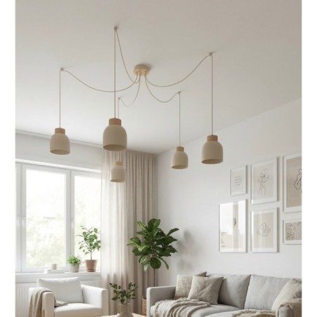 Lámpara colgante Prut Moca (5 luces)