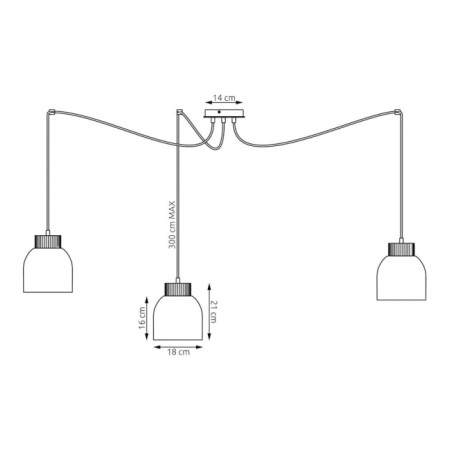 Lámpara colgante Prut Blanco (3 luces)