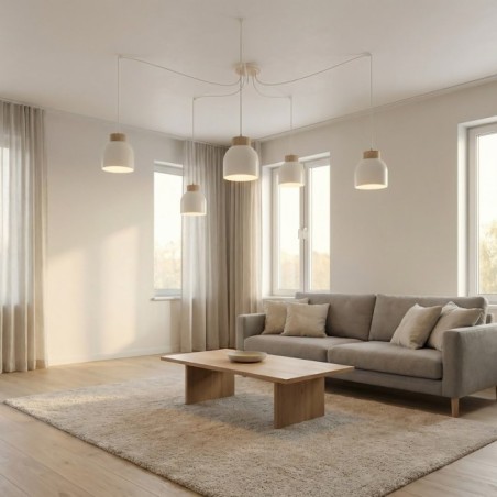 Lámpara colgante Prut Blanco (5 luces)