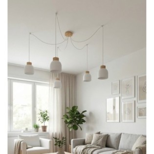 Lámpara colgante Prut Blanco (5 luces)