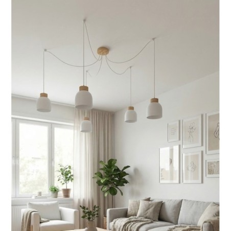 Lámpara colgante Prut Blanco (5 luces)