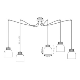 Lámpara colgante Prut Blanco (5 luces)