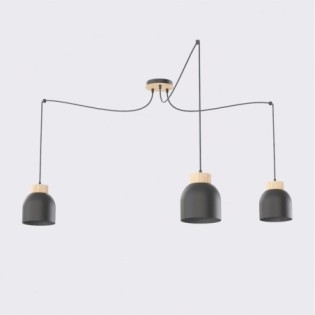 Lámpara colgante Prut Negro (3 luces)