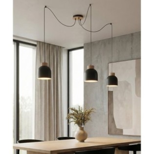 Lámpara colgante Prut Negro (3 luces)