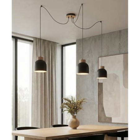 Lámpara colgante Prut Negro (3 luces)