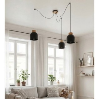 Lámpara colgante Prut Negro (3 luces)