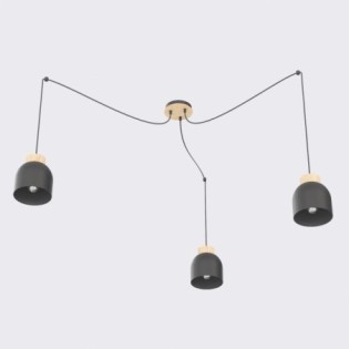 Lámpara colgante Prut Negro (3 luces)
