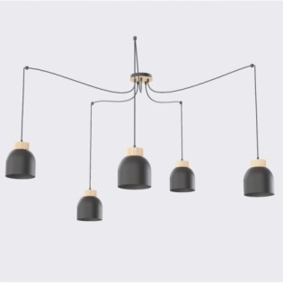 Lámpara colgante Prut Negro (5 luces)