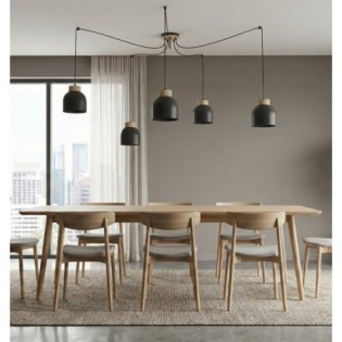 Lámpara colgante Prut Negro (5 luces)