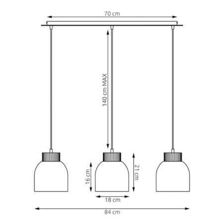 Lámpara colgante Oka Blanco (3 luces)