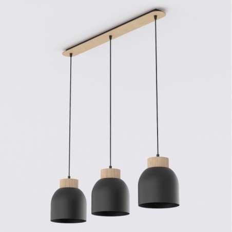 Lámpara colgante Oka Negro (3 luces)