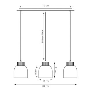 Lámpara colgante Oka Negro (3 luces)