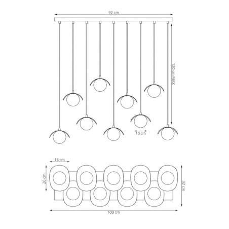 Nera Moca Pendant Lamp (9 lights)