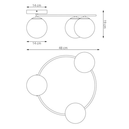 Buga Moca Opal Ceiling Lamp (3 lights)