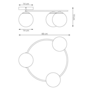 Buga Moca Amber Ceiling Lamp (3 lights)