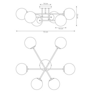 Drin Moca Opal Ceiling Lamp (6 lights)