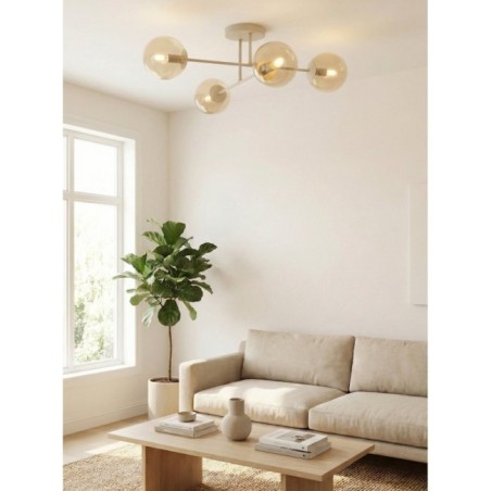 Drin Amber Mocha Ceiling Lamp (4 lights)