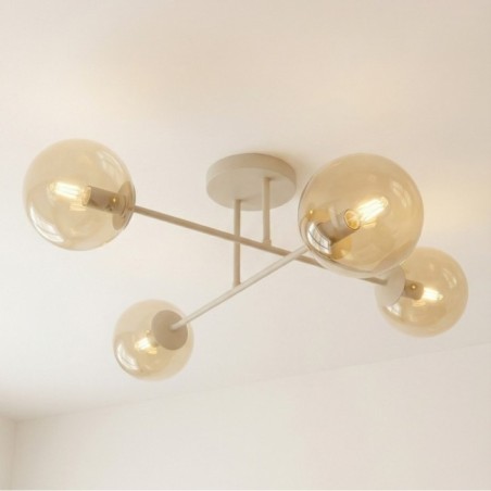 Drin Amber Mocha Ceiling Lamp (4 lights)