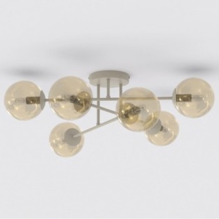 Drin Amber Mocha Ceiling Lamp (6 lights)